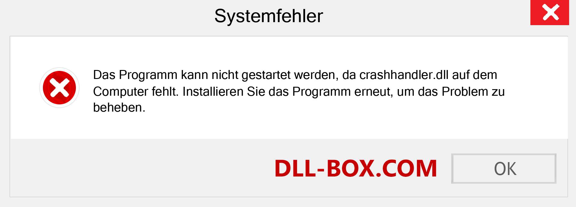 crashhandler.dll-Datei fehlt?. Download für Windows 7, 8, 10 - Fix crashhandler dll Missing Error unter Windows, Fotos, Bildern